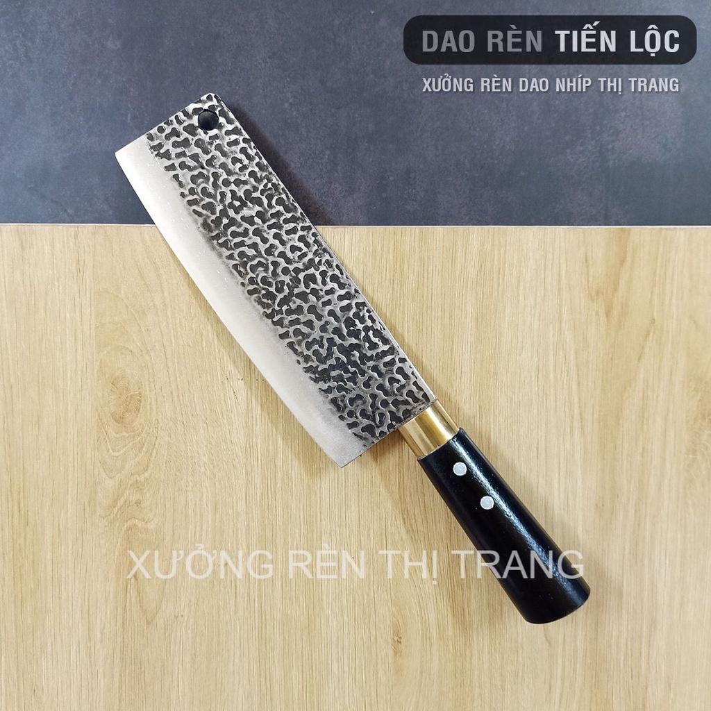 Dao Bếp Bộ 3 Dao Nhà Bếp Thép Nhíp (Chặt-Thái-Lọc) Lưỡi Dập Vân Chống Dính 2 Mặt