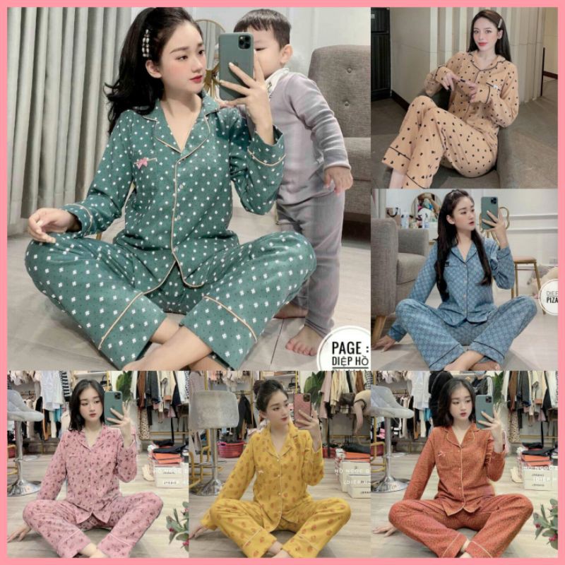 Bộ Pijama Nhung tăm tay dài mềm mại siêu xinh [ ẢNH + VIDEO THẬT]