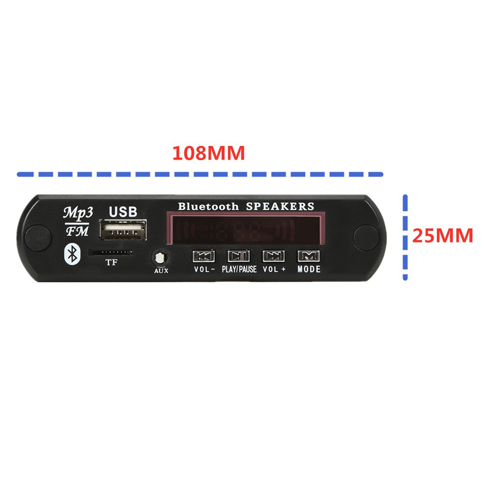 Bộ khuếch đại 2 * 25W Bảng giải mã Máy nghe nhạc MP3 MP5 12V Bluetooth 5.0 50W Mô-đun Đài FM trên ô tô Hỗ trợ TF USB AUX