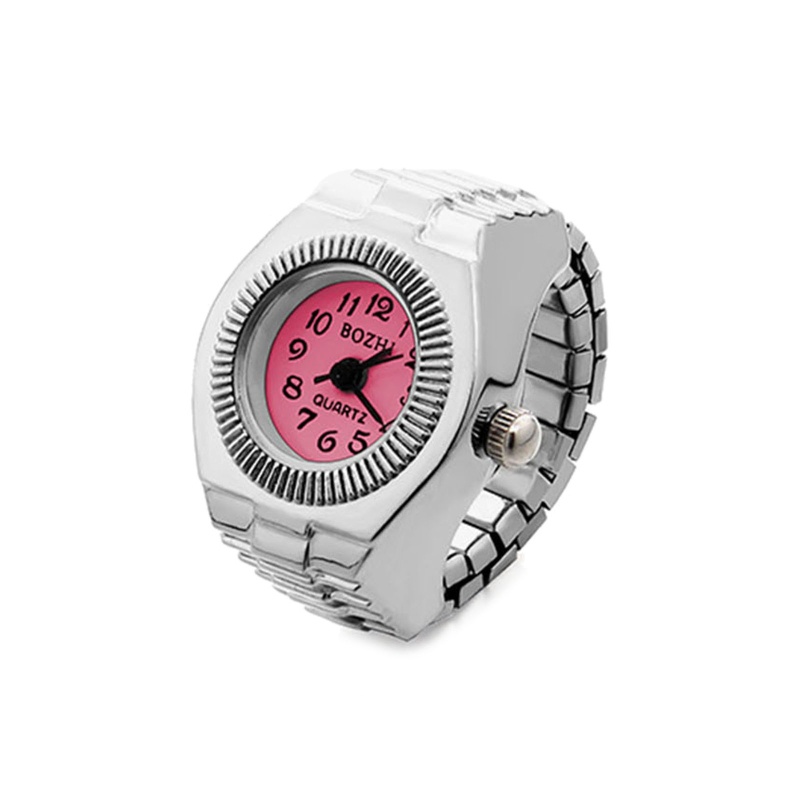 Nhẫn Đồng Hồ Quartz Mặt Tròn Co Giãn Sáng Tạo Cho Nam Và Nữ