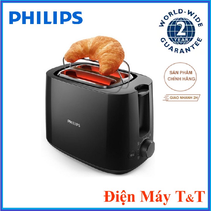 [Mã ELHADEV giảm 4% đơn 300K] Máy nướng bánh mì Philips HD2582 830W, Hàng phân phối chính hãng