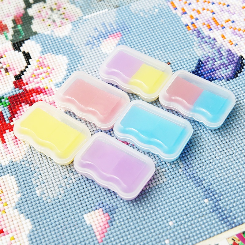 Set 12 Sáp Làm Tranh Đính Đá Nhiều Màu Kèm Hộp Đựng