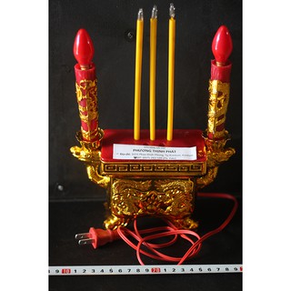 Nhang Điện 3 Cây Và Nến Điện Có Đế