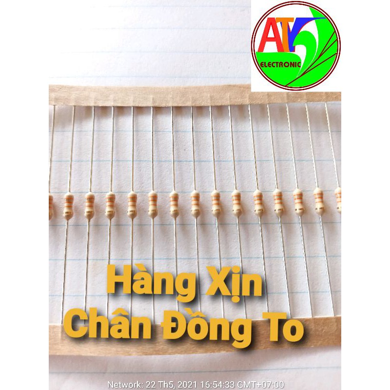 25 điện trở 1K 1kohm 1/2W chân đồng xịn