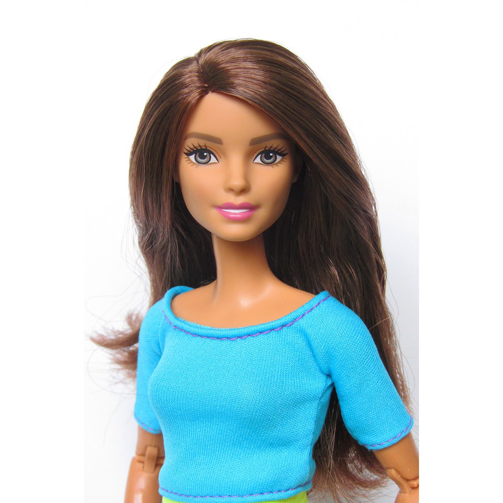 Búp bê BARBIE made to move (MTM) yoga JOYCE áo xanh blue top ĐÃ BÓC HỘP