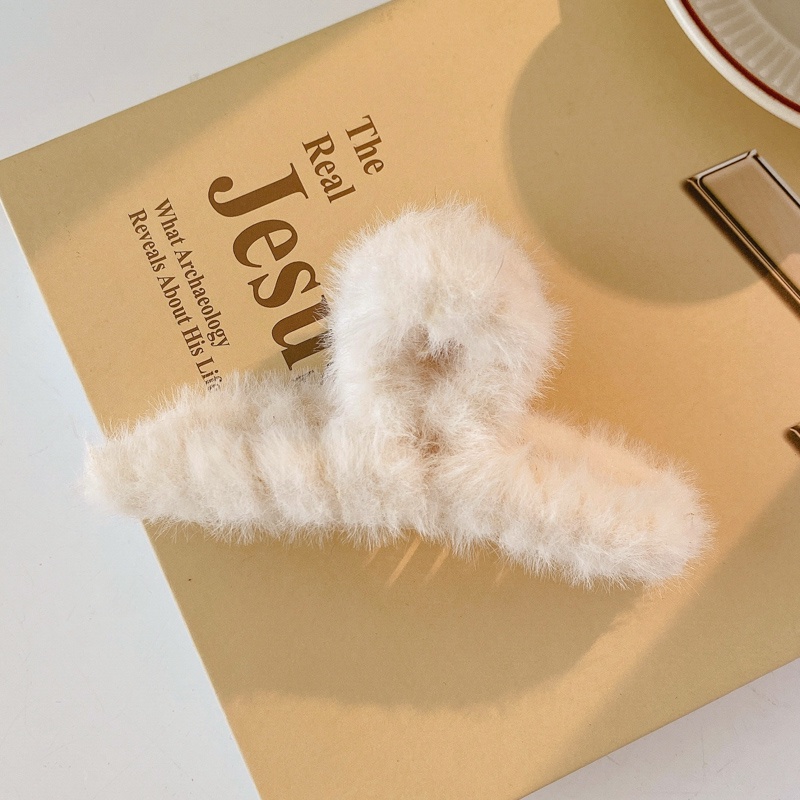 Kẹp Tóc Phối Lông Cỡ Lớn Kiểu Hàn Quốc Thời Trang Cho Nữ