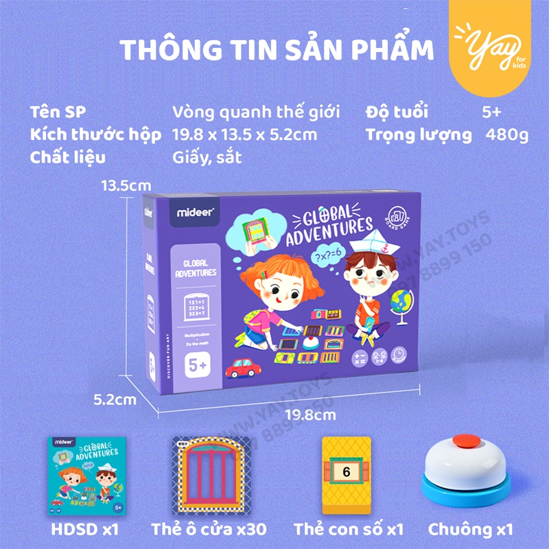 [04 MẪU GAME ĐỐI KHÁNG] Bộ Trò Chơi Boardgame Toán Học Mini cho trẻ 4+ - MIDEER