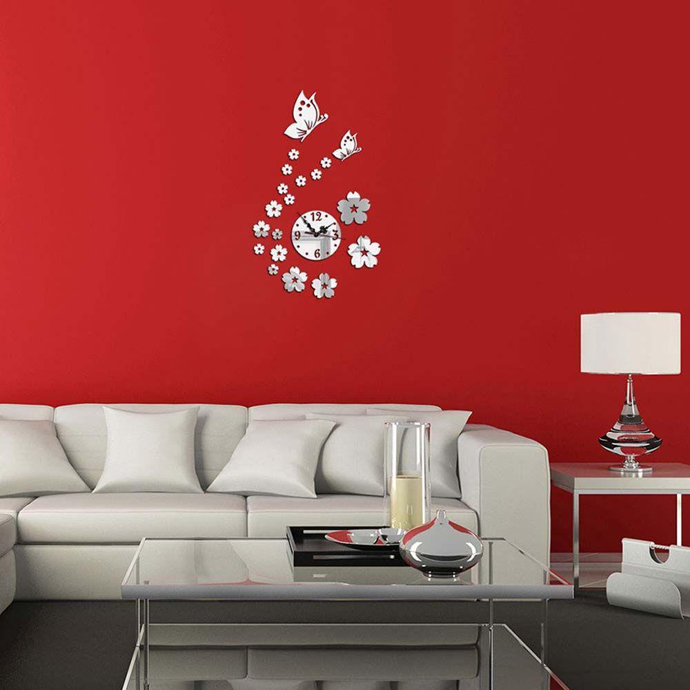 Đồng Hồ Treo Tường Mặt Gương Không Gây Tiếng Ồn Tháo Rời Được DIY