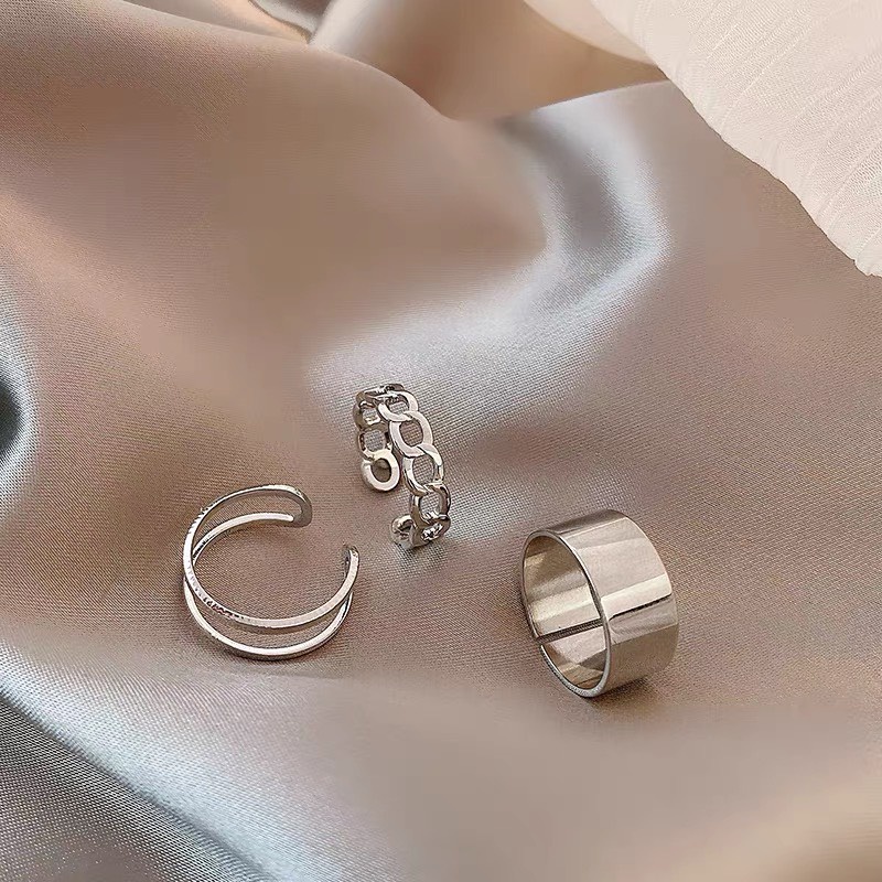 [ New] Set 3 nhẫn đeo tay UNISEX nam nữ phong cách swag Hàn Quốc