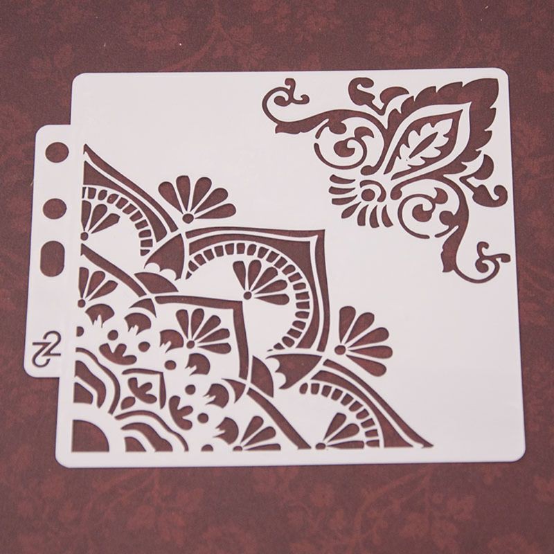 Khuôn vẽ tạo hình hoa văn trang trí tập sách album DIY