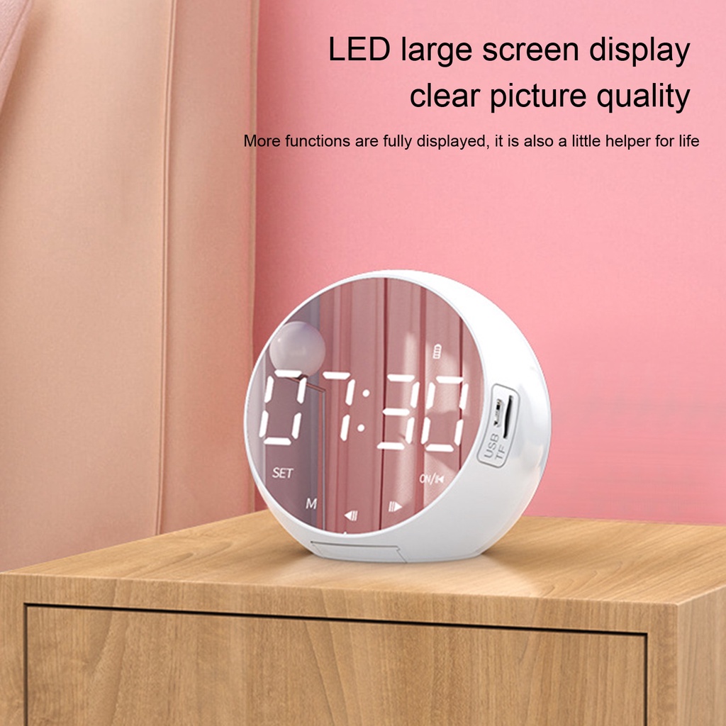 Loa Bluetooth Không Dây Mini Tích Hợp Đồng Hồ Báo Thức Đa Năng Cho Học Sinh