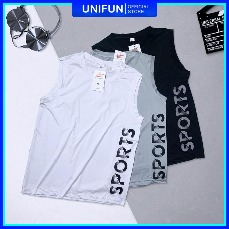 Áo ba lỗ nam UNIFUN mã KC-W áo thun 3 lỗ cổ tròn lót TankTop form rộng sát nách tập gym co giãn mùa hè đẹp