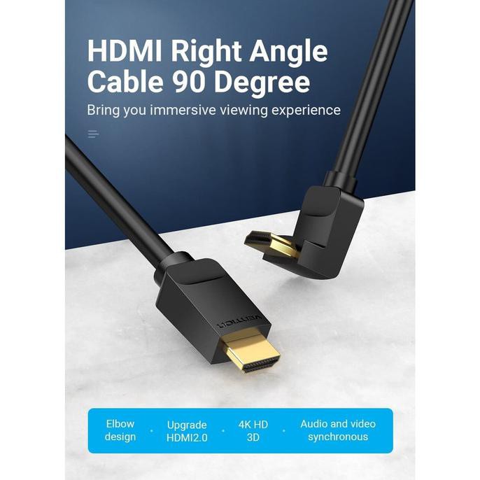 Vention Dây Cáp 2m Hdmi V2.0 90 / 270 Độ 4k Tốc Độ Cao 270 Độ Aaq | BigBuy360 - bigbuy360.vn