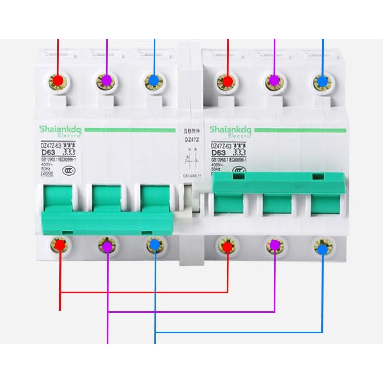 Áptomat đổi nguồn 3P 380V/63A Shaiankadq chuyển mạch nhanh không gây mất điện dạng cơ độ bền cao