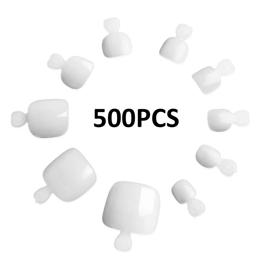 [Hàng mới về] 500 Móng chân giả trong suốt tiện dụng