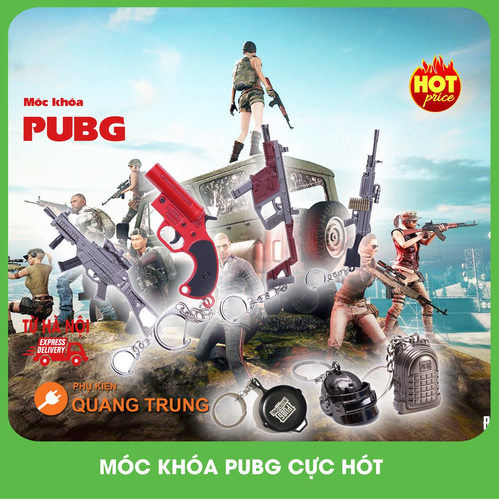 Móc khóa game PUBG,ump9, m249,mini14,súng thính