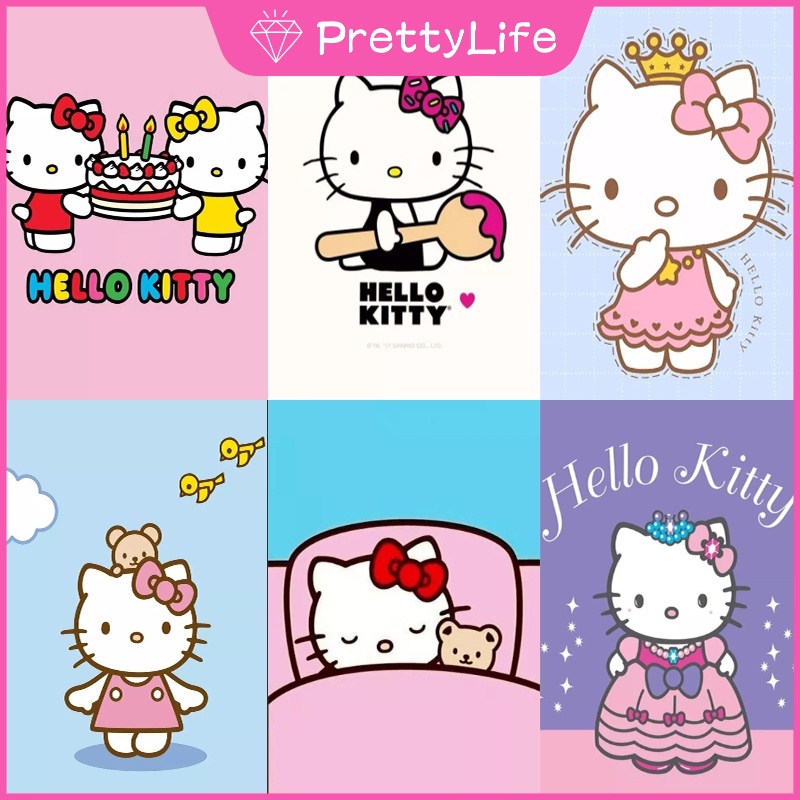 Tranh Đính Đá 5D Tự Làm Hình Hello Kitty 30x40cm Trang Trí Nhà Cửa