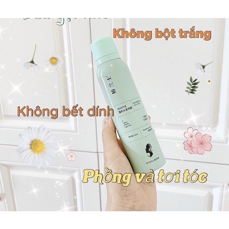 Dầu Gội Khô Trung Dạng Xịt Làm Phồng và Tơi Tóc Sạch Không Bết Dính