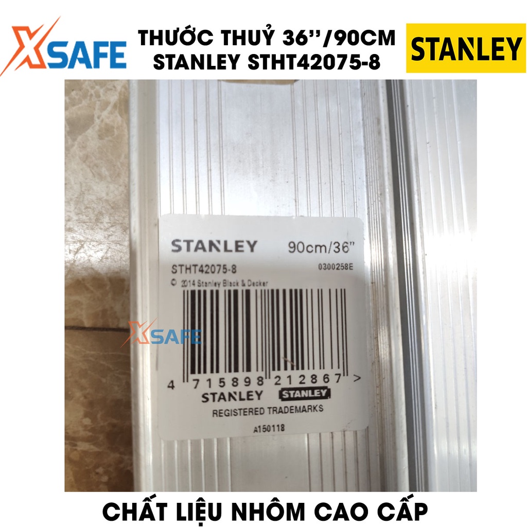 Thước thuỷ STANLEY thân nhôm cao cấp Thước cân bằng độ chính xác cao, 2 phương đứng nằm chính hãng