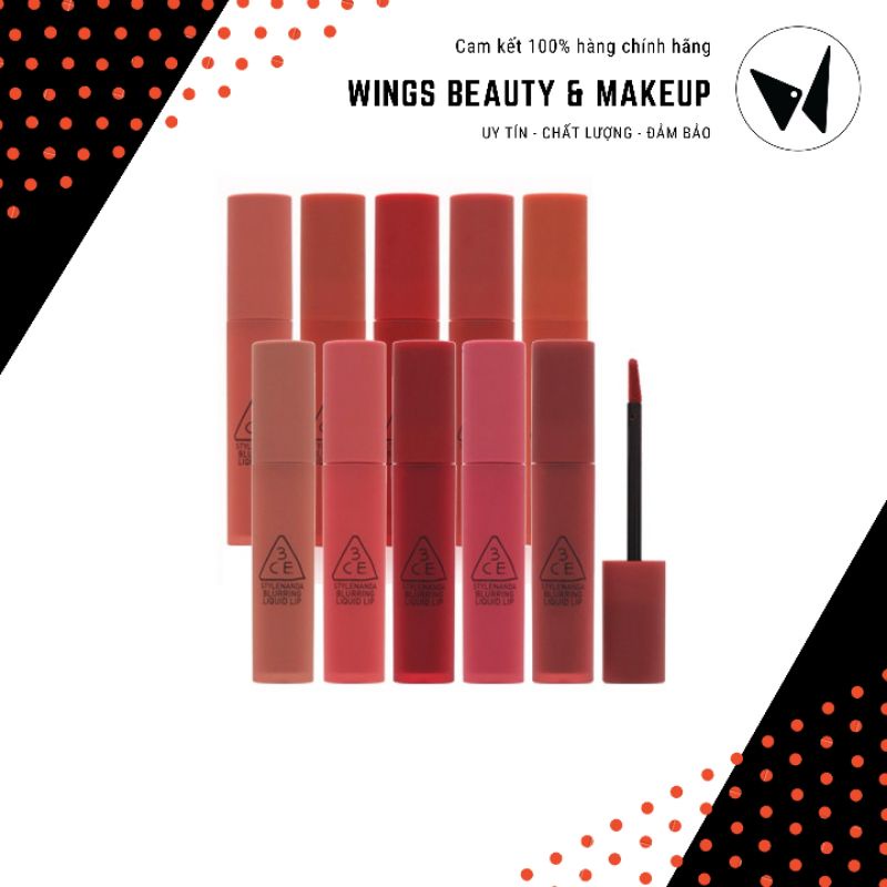 3CE - Son kem lì mềm Blurring Liquid Lip