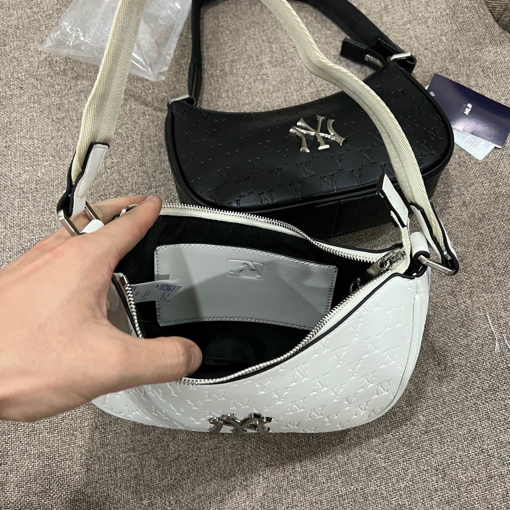 Túi Kẹp Nách  MLB NY Monogram Diamond Da In Chìm Full Tag Code