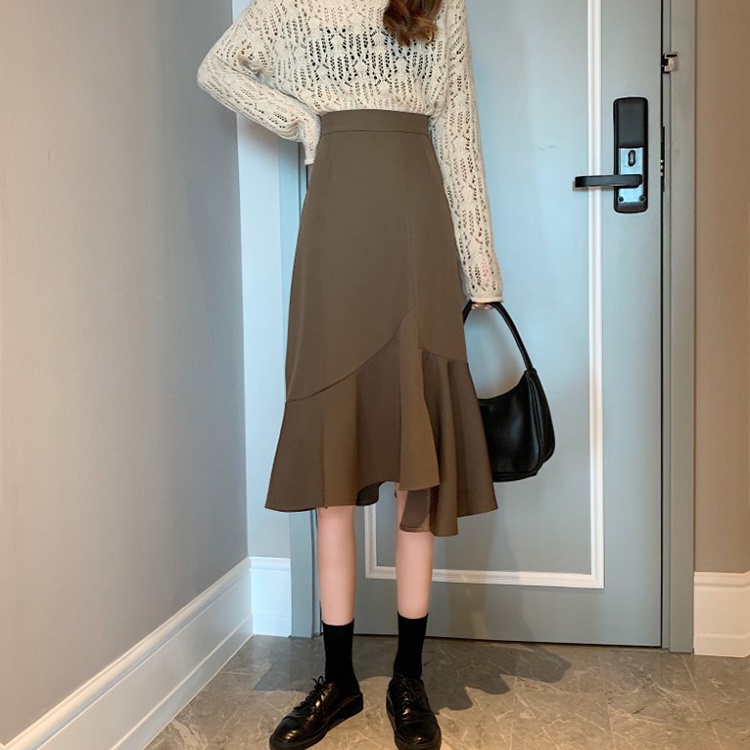 Chân váy IELGY dáng chữ A lưng cao phong cách Hàn Quốc thời trang dành cho nữ