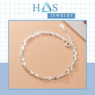 Lắc tay bạc H.A.S kiểu dáng xích đan đơn giản - Lắc tay thời trang