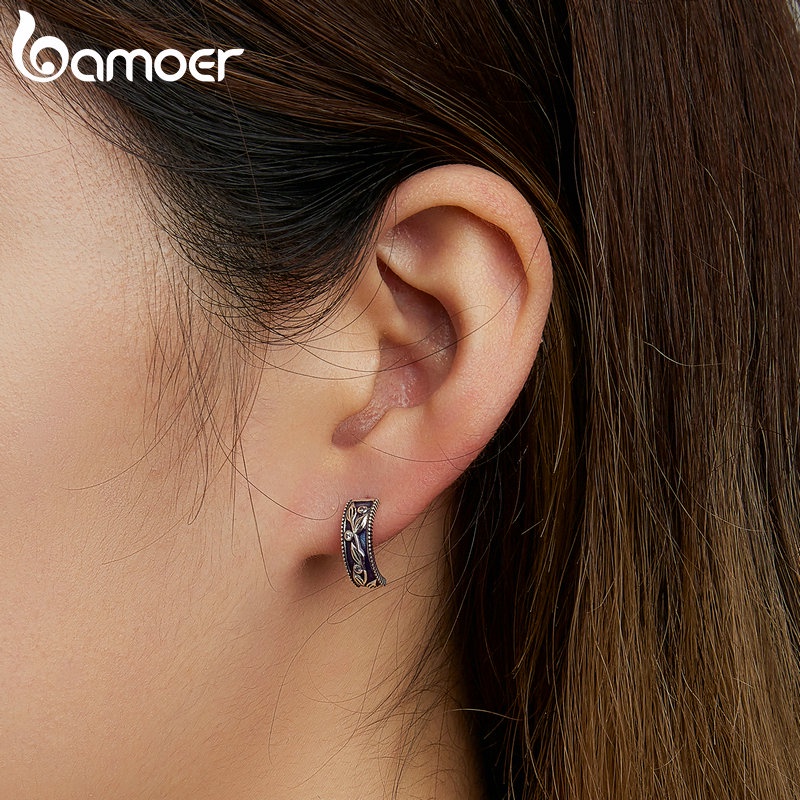 Bông tai BAMOER bằng bạc 925 phong cách cổ điển thời trang cho nữ