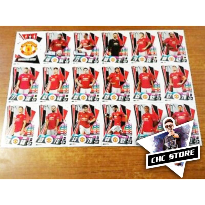 Set Combo 18 thẻ cầu thủ Match attax Manchester United 2020/21 phiên bản nước ngòai