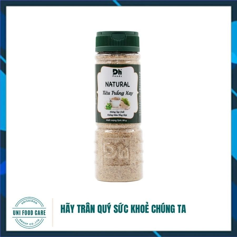 Hũ Natural Tiêu Trắng Xay - Thương hiệu DH Foods