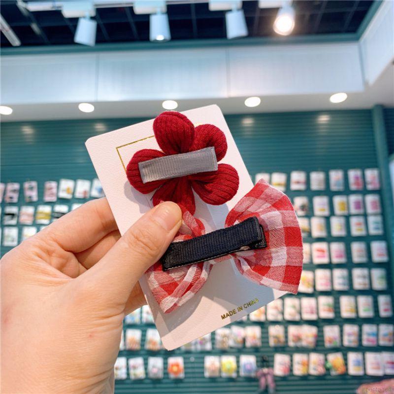 Set 2 Kẹp Tóc Nơ Xinh Xắn Dành Cho Bé Gái