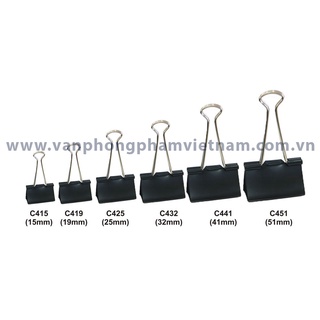 Kẹp tài liệu sắt màu đen 15mm, 19mm, 25mm, 32mm, 41mm, 51mm