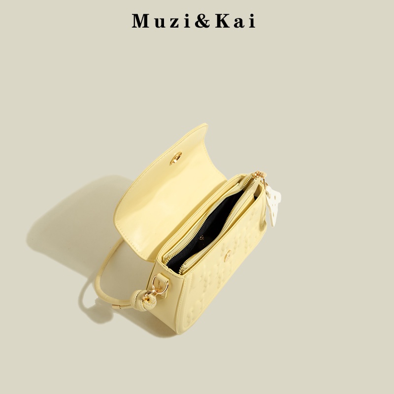 🌸Hàng Order🌸 Túi Xách Muzi&kai Chính Hãng Da Vân Nổi Móc Trang Trí Dây Đeo Kèm Quai Sách Sang Chảnh Nữ Tính 🌸 Quảng Châu