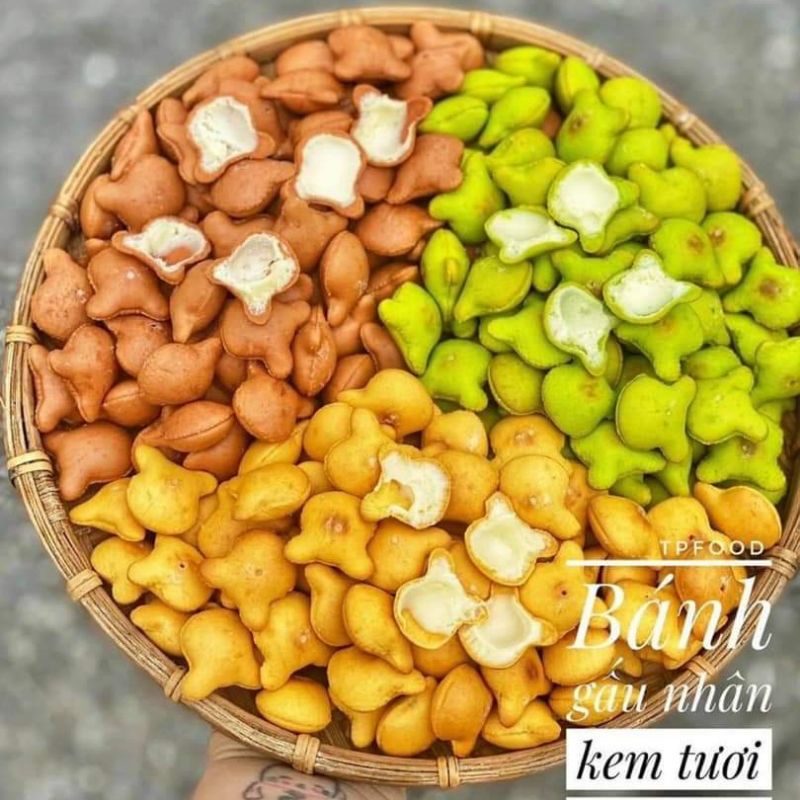 BÁNH GẤU MIX 3 VỊ NHÂN KEM HỦ PET.