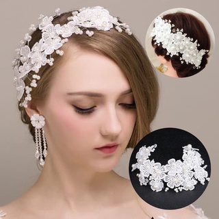 Dây Cài Tóc Hoa Vải Ren Đính Hạt Cườm 110 Số 40