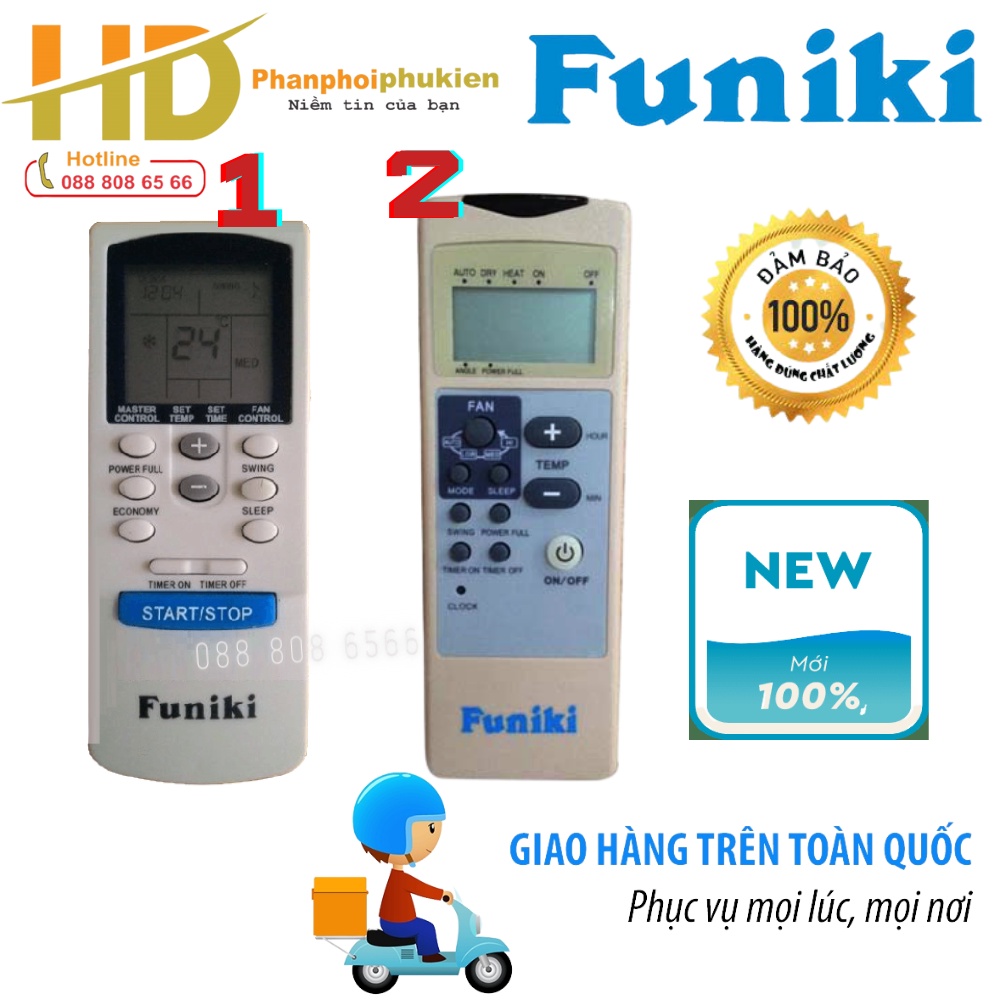 [FREESHIP 50K] REMOTE ĐIỀU KHIỂN ĐIỀU HOÀ FUNIKI 2 CHIỀU CHẤT LƯỢNG CAO