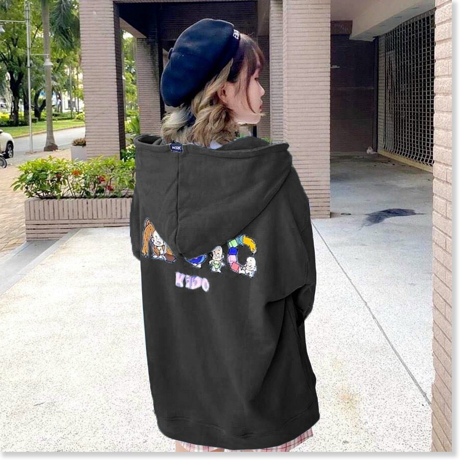ÁO KHOÁC NỮ VÃI NỈ FORM RÔNG IN HÌNH HỌA TIẾT XIN ĐẸP KHÁNH AN FASHION