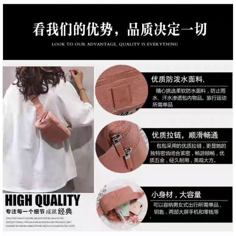Balo đeo chéo hè dạo phố màu đen