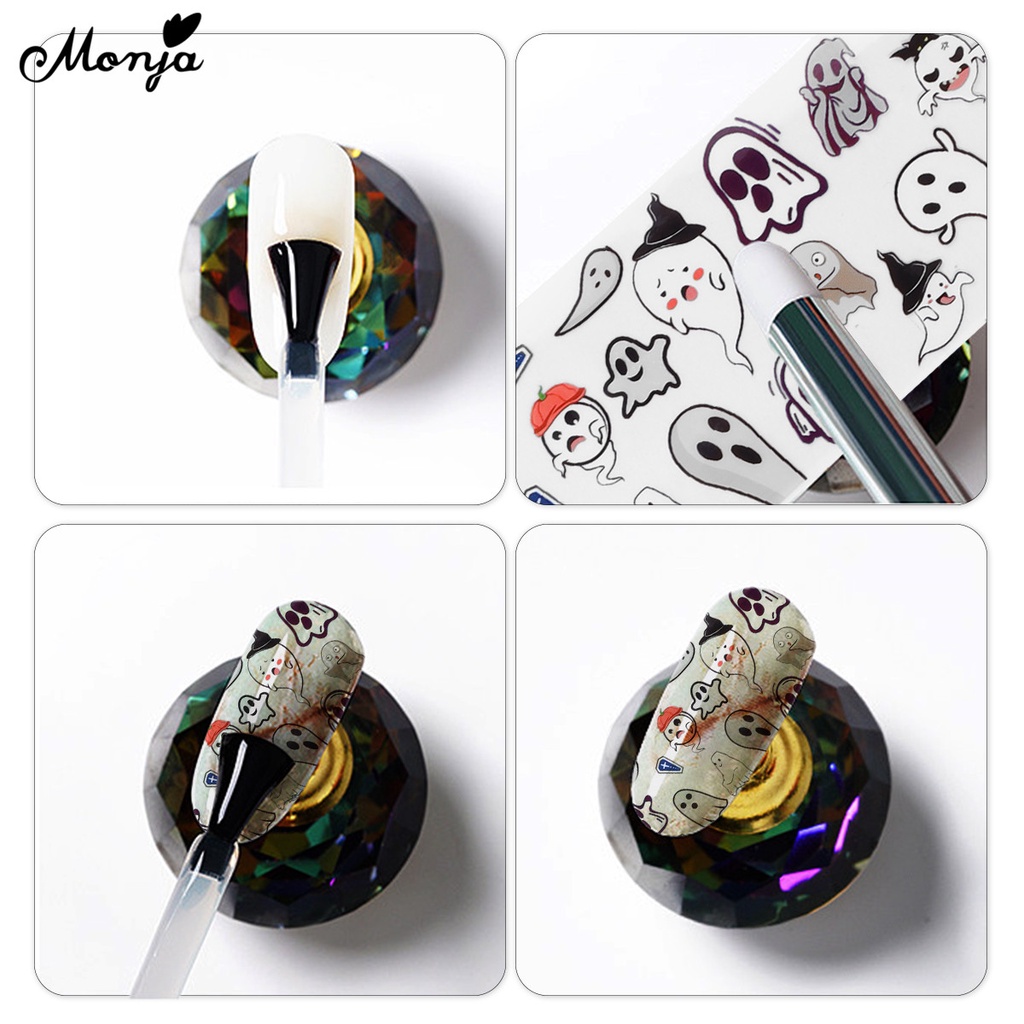 Set 10 cuộn miếng dán trang trí móng tay nghệ thuật MONJA họa tiết chủ đề halloween dạng chuyển độc đáo