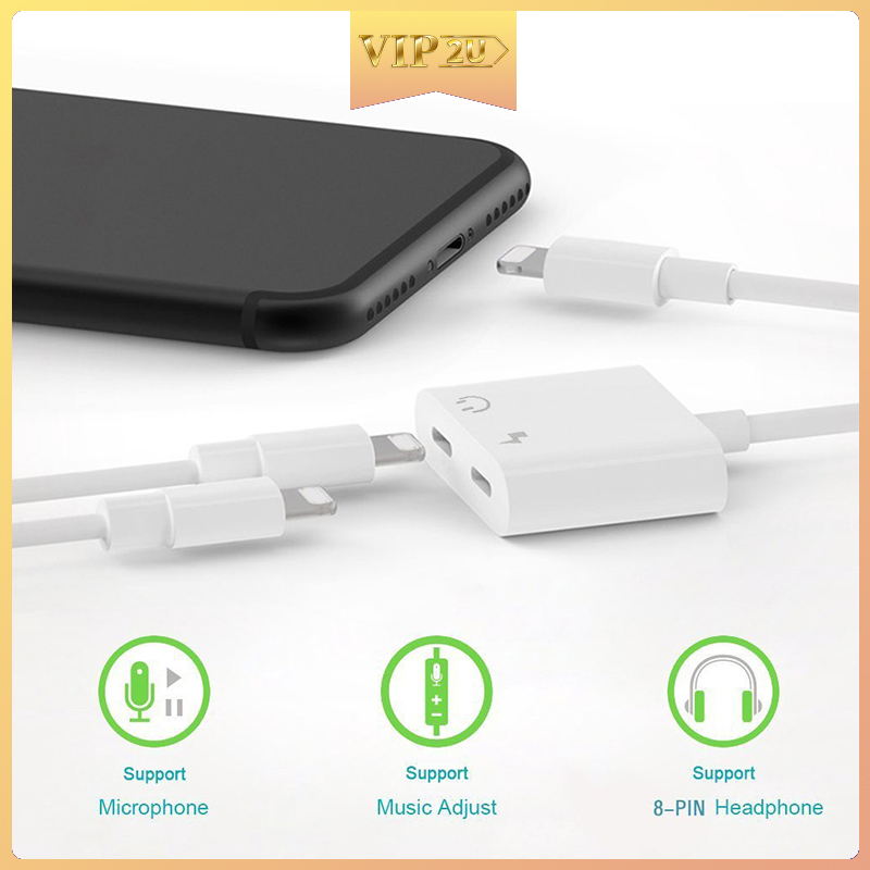 Bộ Chia Cổng Lightning Sang Cổng 3.5mm Tiện Lợi Cho iPhone 6 / 6s / 7 / 7 Plus / 8 / 8plus / 11 / X / Xr