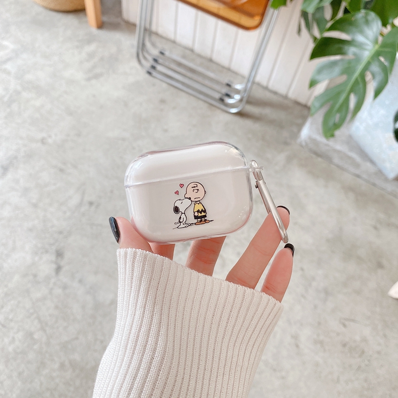 Ốp TPU dẻo trong suốt SUNTAIHO in hình gia đình Snoopy cho Apple Airpods Pro 3 Airpods 1/2