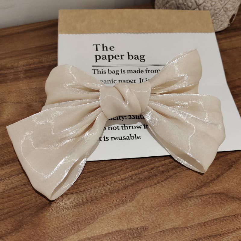 Kẹp Tóc Nơ Bản To Satin