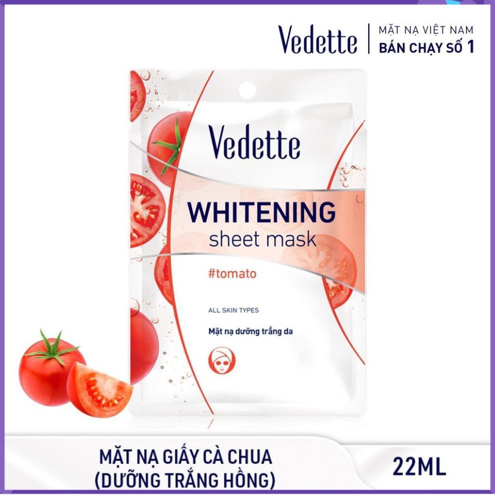 🍊 COMBO 10 MẶT NẠ GIẤY TRẮNG HỒNG TỰ NHIÊN 22ml VEDETTE - 05 LOẠI x 2