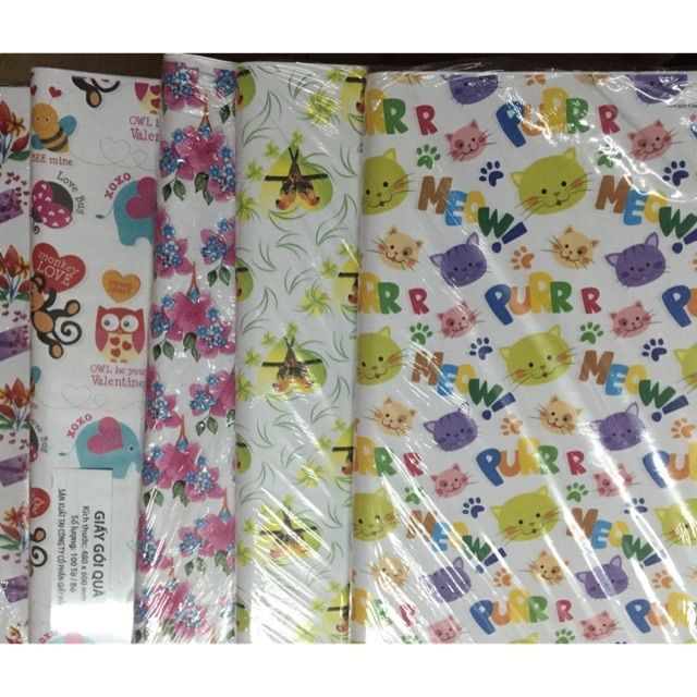 Giấy gói quà loại in hình kt 50 x 50
