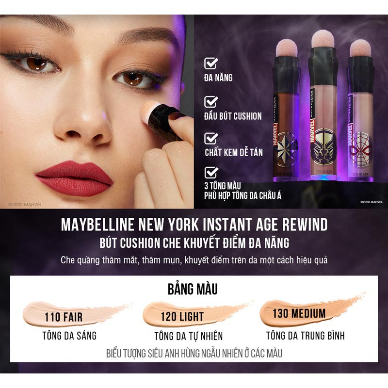 [Phiên Bản MARVEL] Bút Cushion Che Khuyết Điểm Đa Năng Instant Age Rewind Maybelline New York 6ml | BigBuy360 - bigbuy360.vn