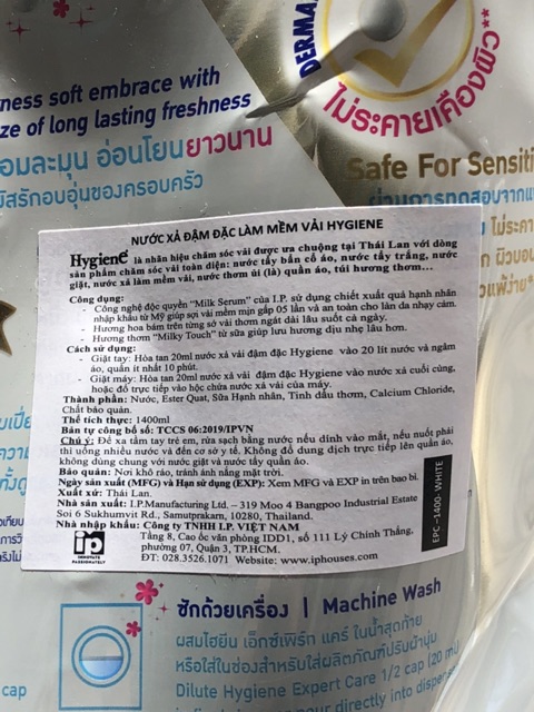 {SIÊU THƠM}Nước xả vải quần áo siêu đậm đặc Thái Lan Hygien 1300ml (có vòi)
