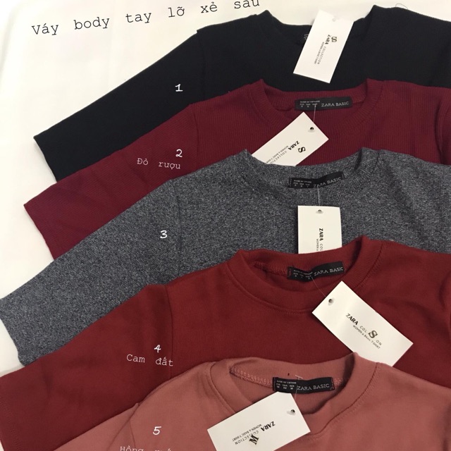 Váy Body Tay Lỡ Xẻ Sau