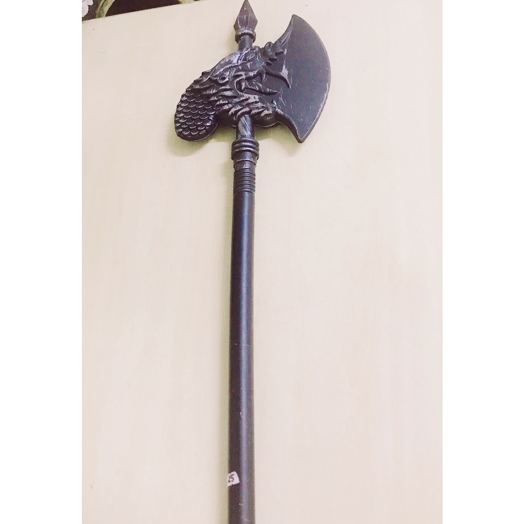 Đồ chơi vũ khí bằng nhựa búa đao, lưỡi hái, đầu lâu,gậy rắn thần chết cán ráp 1m hóa trang Halloween, phụ kiện hóa trang
