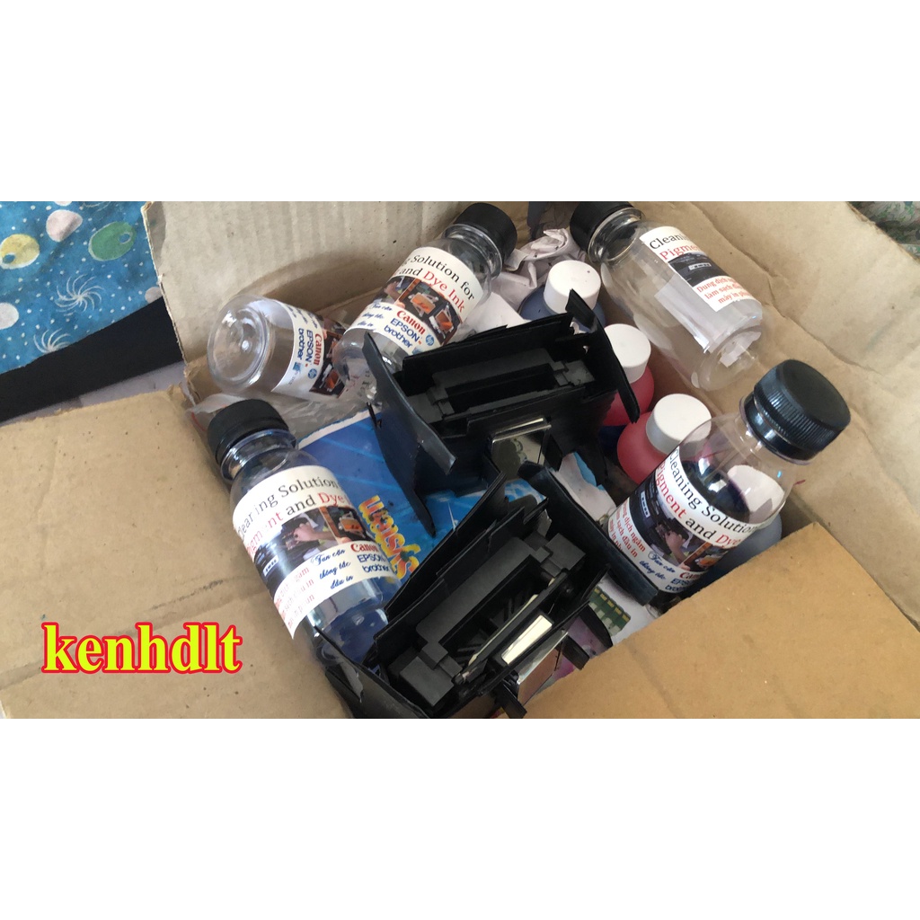 Dung cụ chụp hút hộp mực ngâm vệ sinh đầu phun Canon epson