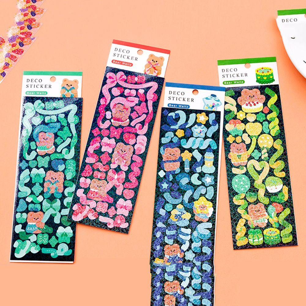 Set 2 Tấm Sticker Dán Trang Trí Sổ Tay DIY Hình Hoạt Hình Dễ Thương